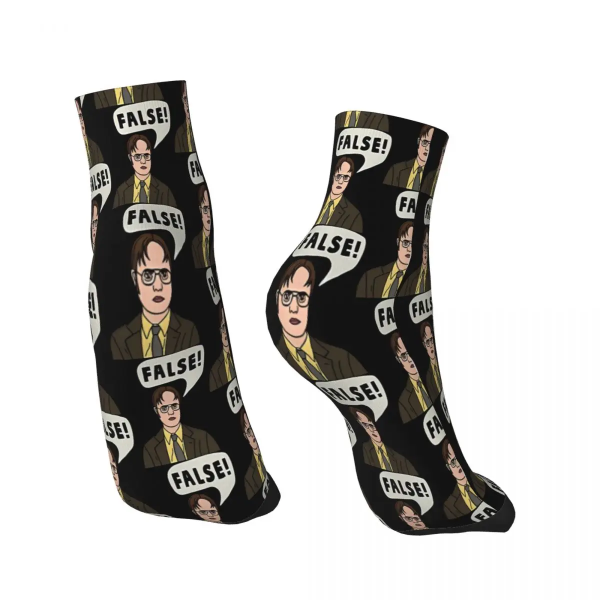 Dwight Schrute False Quote The Office Michael Scott TV Show Ankle Socks Male Mens Women Winter Stockings Hip Hop