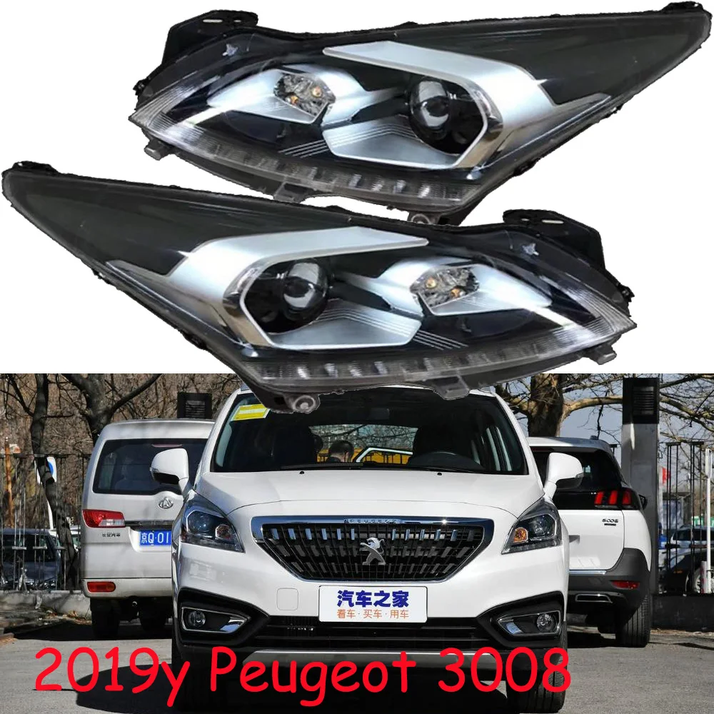 

car bupmer head light for Peugeot 3008 headlight 2019~2023y car accessories DRL fog for peugeot 3008 headlamp