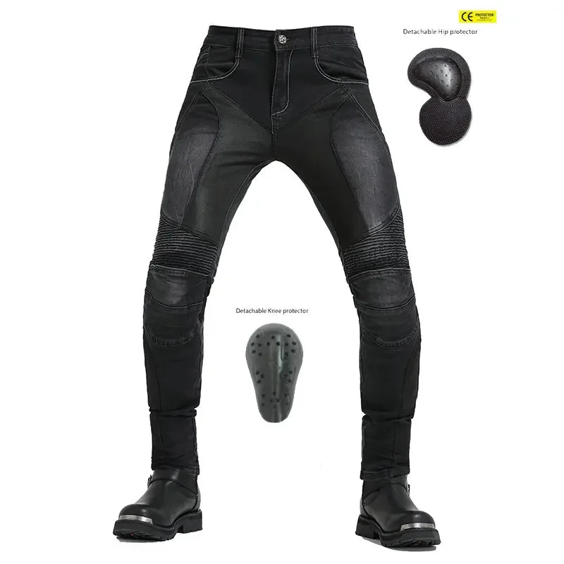 

Riding Motorcycle Anti-fall Pants Moto Protective Trousers Tooling Locomotive Jeans Pants For Women Men Leisure Cycling