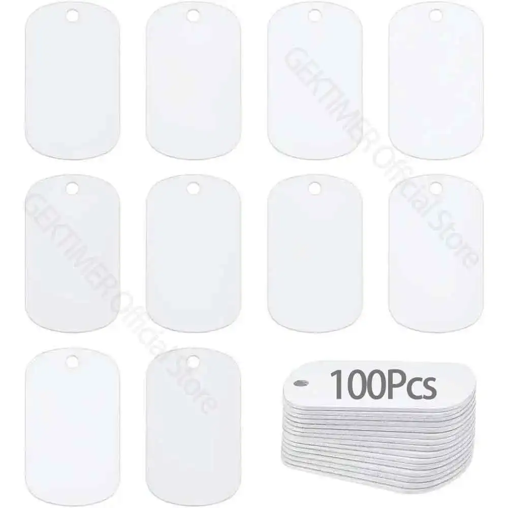 Wholesale 100Pcs Sublimation Keychian Custom Personalized Identity Tag Dog ID Tags DIY For Men Pendant Collar Accessories