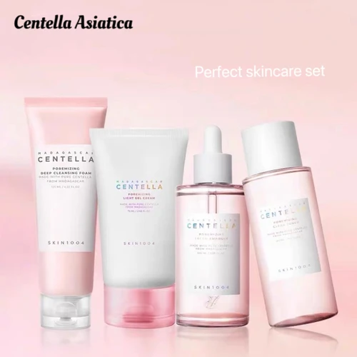 Productos originales de Centella coreana, ampolla fresca de sal rosa, tóner, suero Facial, crema limpiadora e hidratante, cuidado de la piel, juego completo