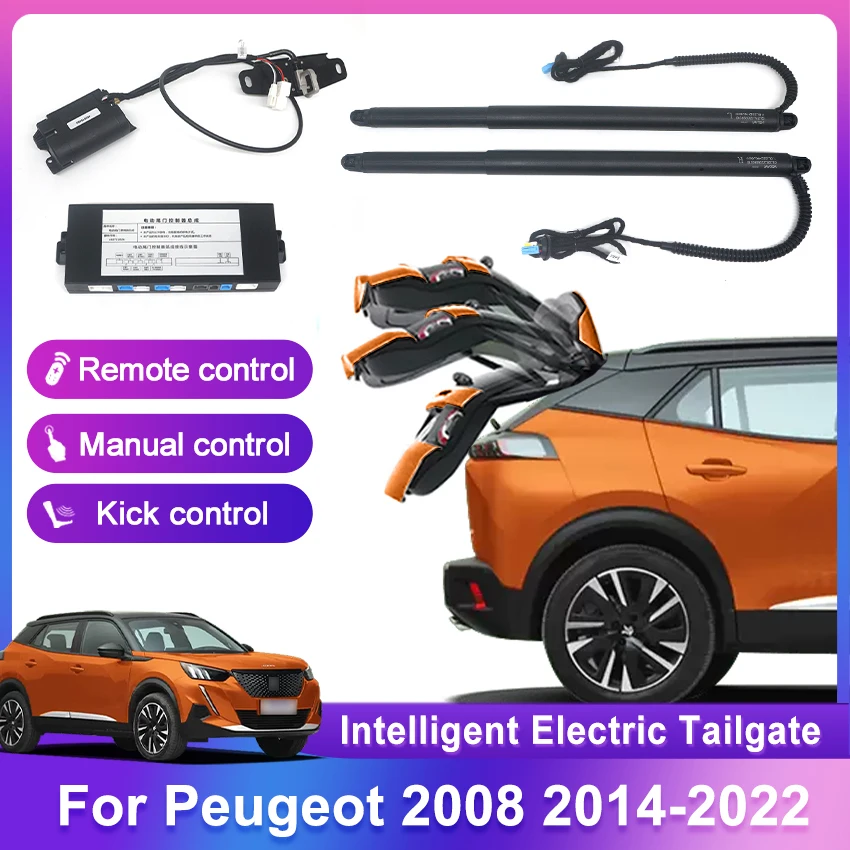 Image of Für Peugeot 2008 2014-2022 Elektrische Heckklappe Control der Stamm Stick Hebebühne AutoTrunk Öffnung Tür Hinten tor