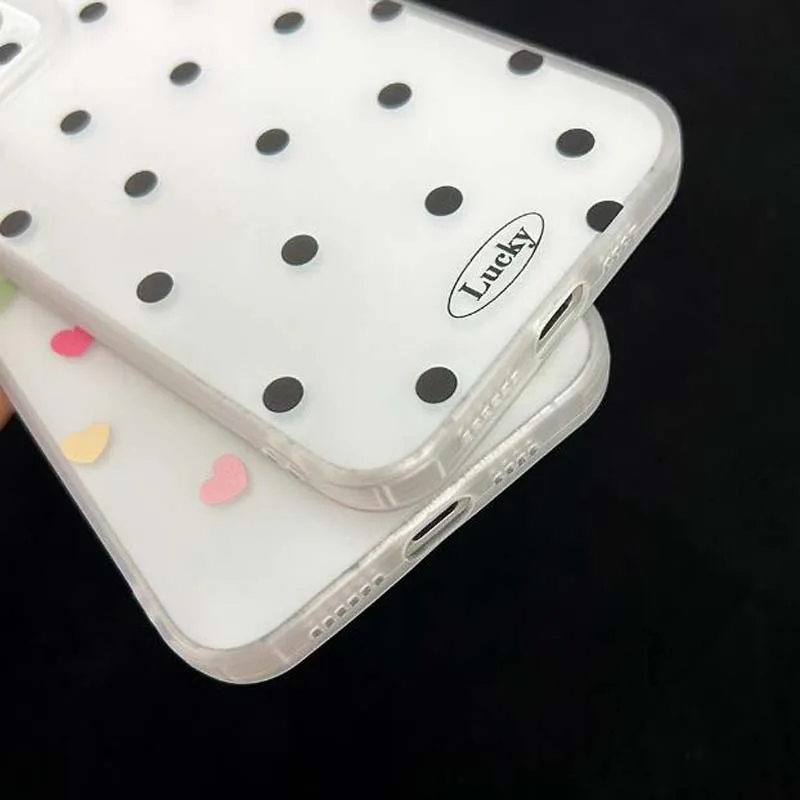 New transparent dot shaped heart-shaped phone case For iphone 11 12 13 14 15/PRO/PROMAX/PLUS