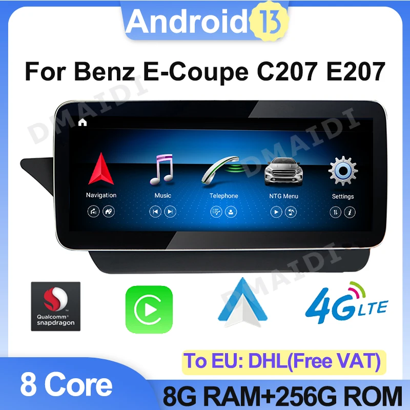 

Qualcomm 662 Android 13 система 8 + 128 / 256G беспроводной Carplay для Mercedes Benz E Coupe C207 A207 автомобильный видеоплеер GPS навигация