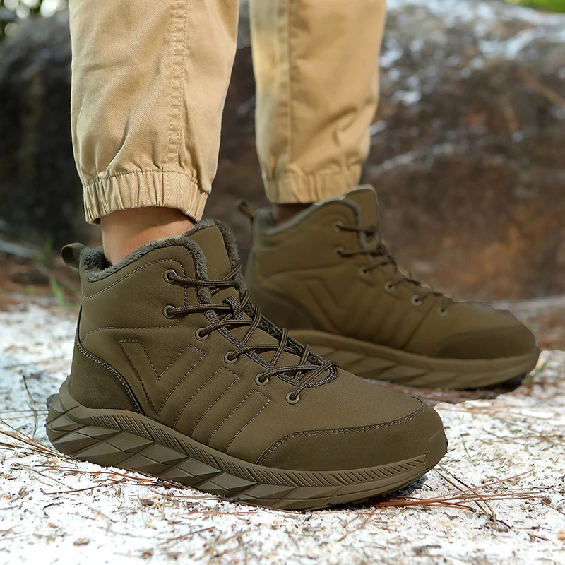 

New Men Women Hiking Boots Winter Sports Shoes Plush Warm Snow Ankle Boots High Top Casual Sneakers for Women Outdoor Walking