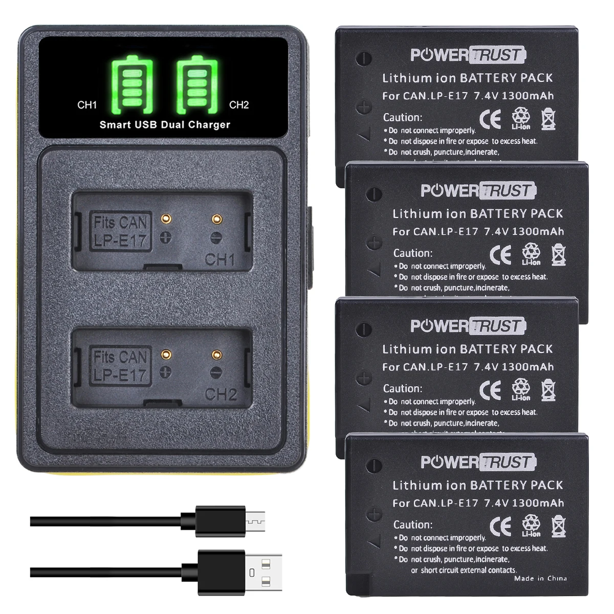 

1300mAh LP-E17 LPE17 LP E17 Camera Battery+NEW LED Dual USB Charger for Canon 200D M3 M5 M6 750D 760D T6i T6s 800D 8000D