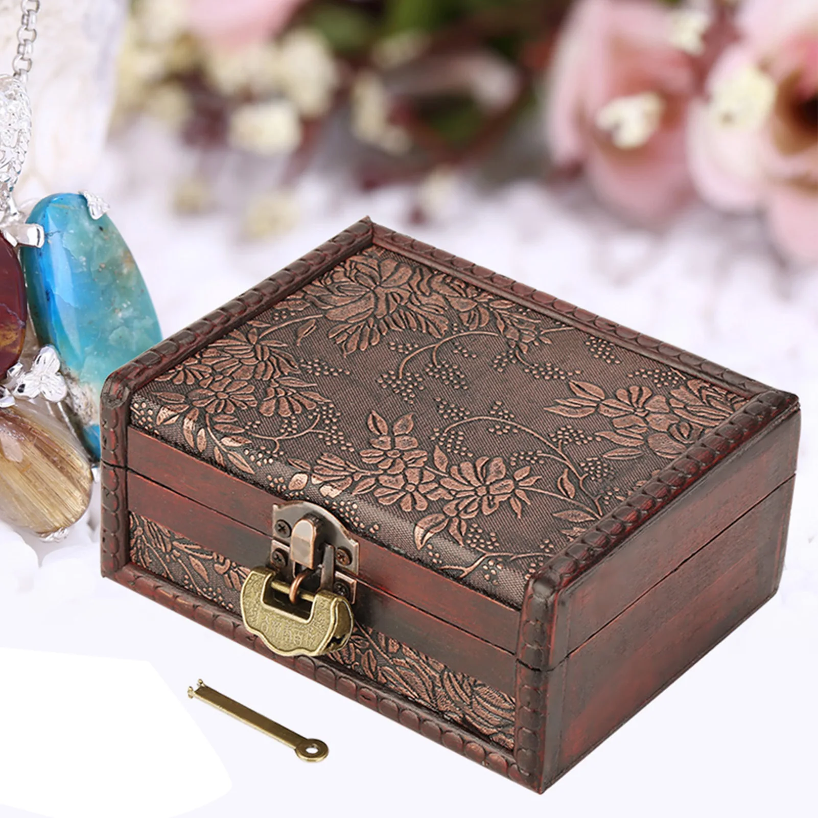 Retro European Wooden Jewelry Box Organizer