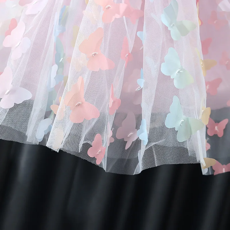 Ärmelloses Tüllkleid mit 3D-Schleife für Mädchen - Perlenriemen & Netzrock, Feenparty-Outfit & Alltagskleidung Blumenmädchenkleider – Detail 11