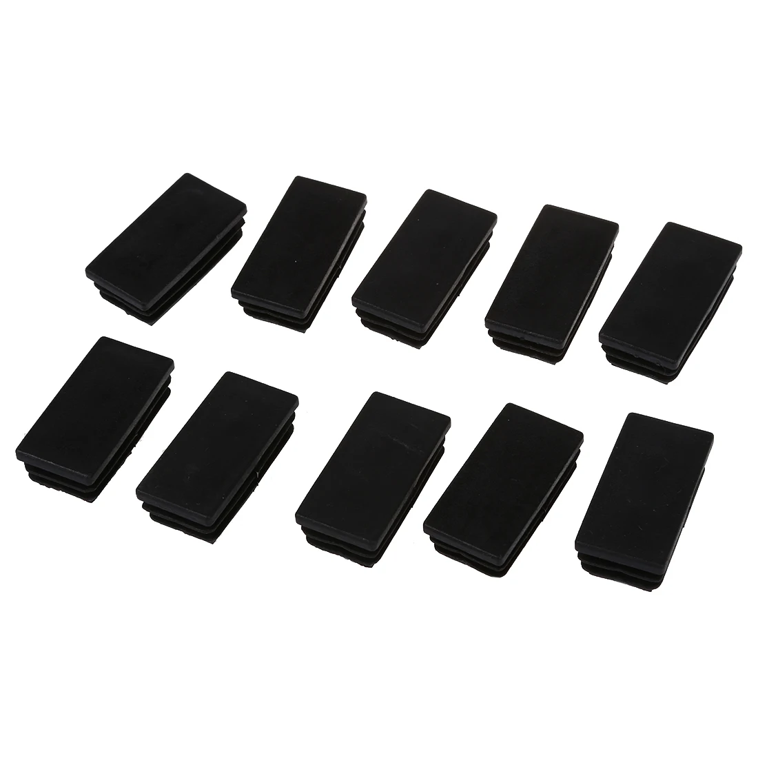 Plastic Rectangle Tube Inserts End Blanking Cap 25x50mm 10 Pcs Black