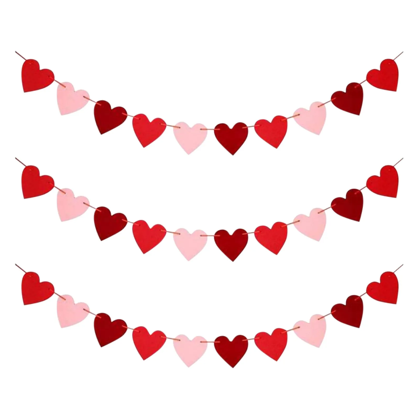 Dia dos namorados pendurado banner guirlanda bunting vermelho amor coração papel banner porta pendurado ornamento festa de aniversário de casamento decoração 3pc