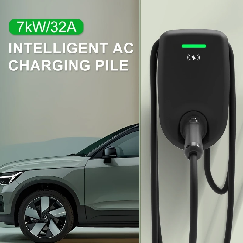 7KW EV Charging Station 32A 1Phase Electric Vehicle Charger Type 2 EVSE Wallbox IEC62196 EV Chargers Type2 with 5M Cable