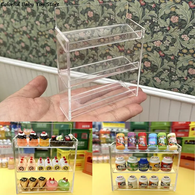 1:12 Dollhouse Miniature Multi-layer Rack Shelves Storage Shelf Slanted Shelf Kitchen Bathroom Model Decor Toy