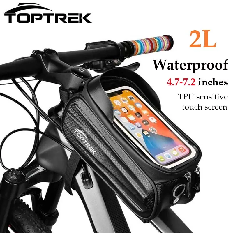 Neue Fahrrad tasche Rahmen vorne oben Rohr Fahrrad tasche wasserdicht 7,2 Zoll Handy hülle Touchscreen Tasche MTB Pack Fahrrad zubehör
