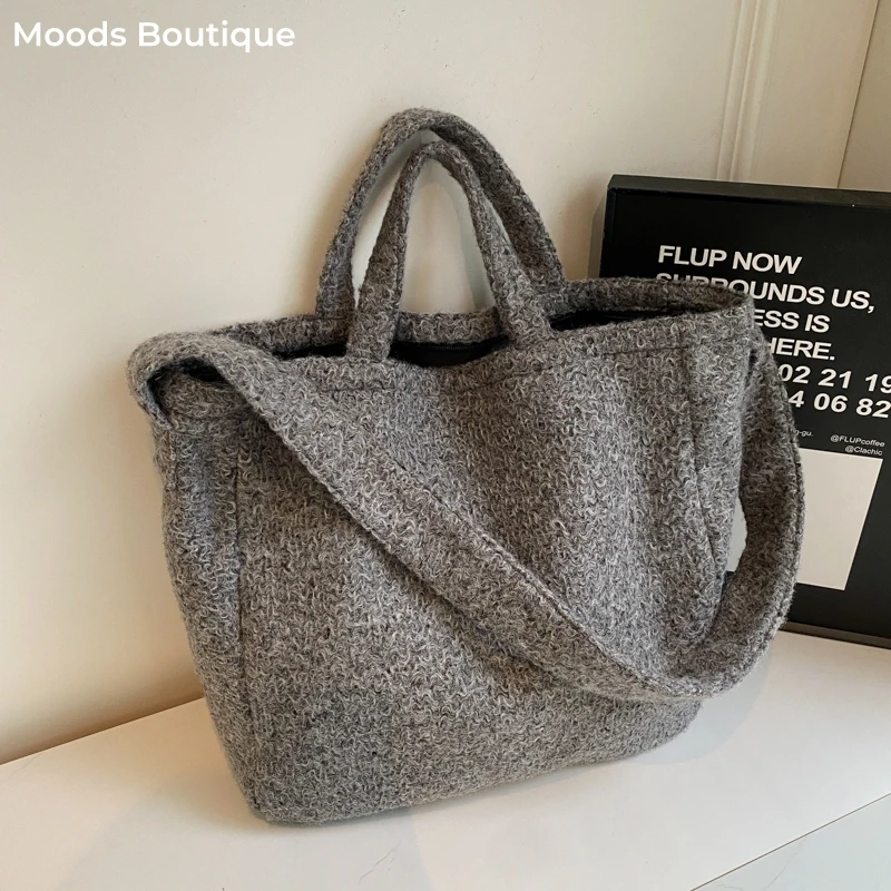 Oversized Felt Tote Bags For Women Lightweight Large Capacity Shoulder Cross Body Shopper Totes 2024 Latest Casual Handbags Lady