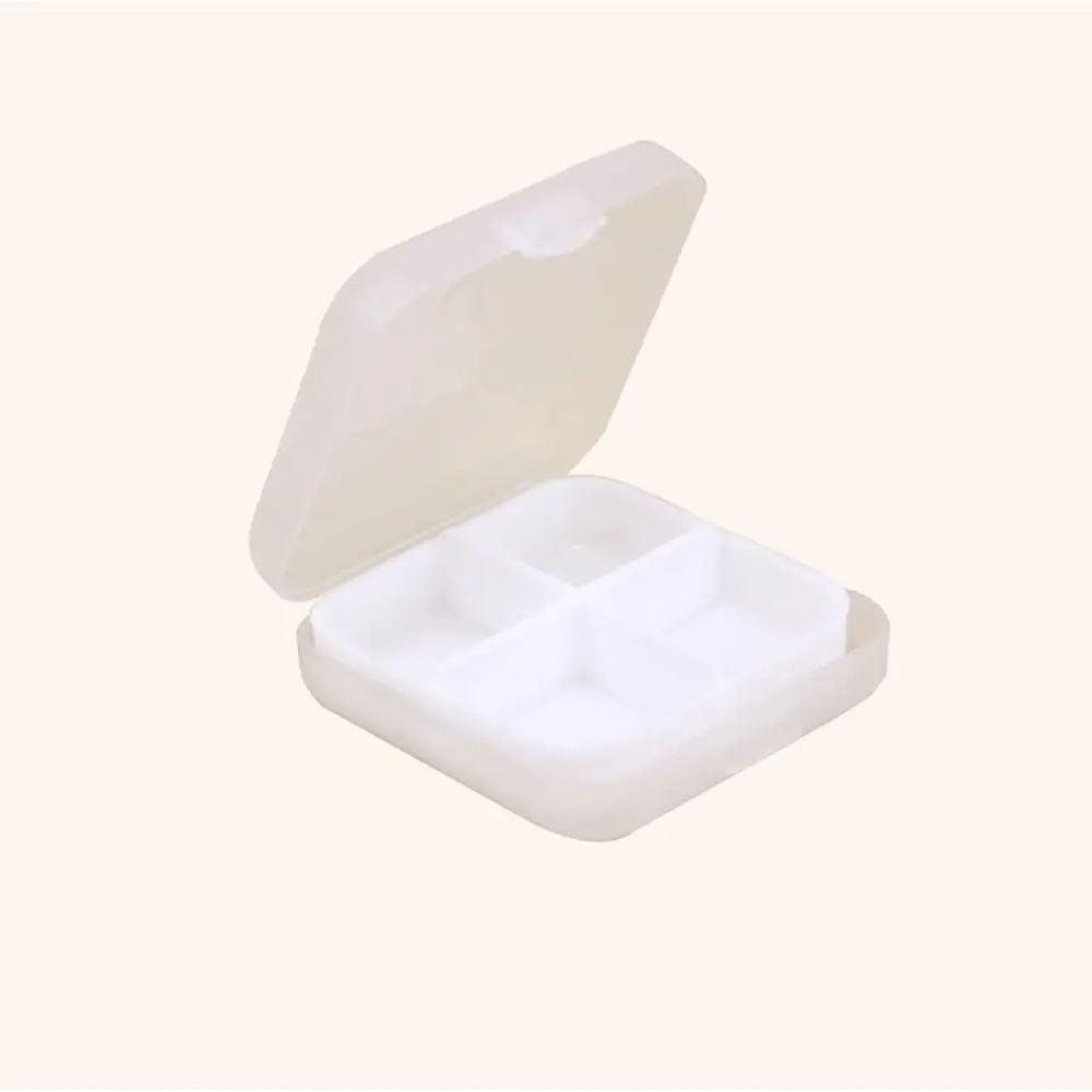 Portable Plastic Medicine Box 4 Grids One Week Pill Organizer Case Sealed Pill Packaging Box Tablet Holder Container Travel