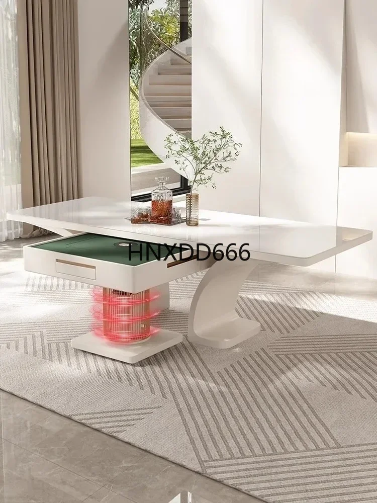 Mahjong Table Stone Plate Kitchen Island Dining Table Modern Simple Dual-Use Integrated with Heater Automatic Dining Table