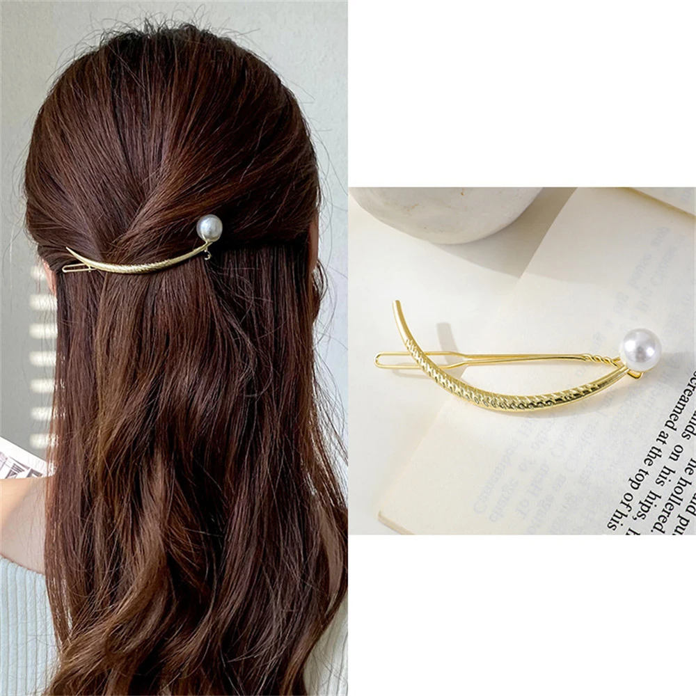 Elegant Hair Claw Clip Women Hair Bun Hairpin Headwear Rhinestone Metal Barrettes Banana Twist Clips Jewelry Hair Accessories