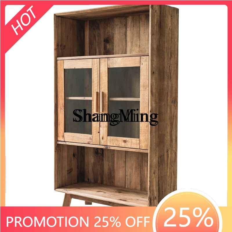 

SM new premium exquisite retro old pine cabinet household dining side cabinet solid wood restaurant storage cabinet