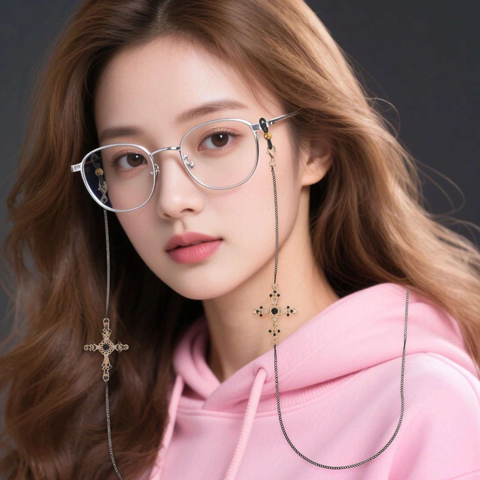 

2 Pcs Gothic Glasses Hanging Chain Eyeglass Strap Holder for Women Plastic Lanyard Eyewear Man Necklace
