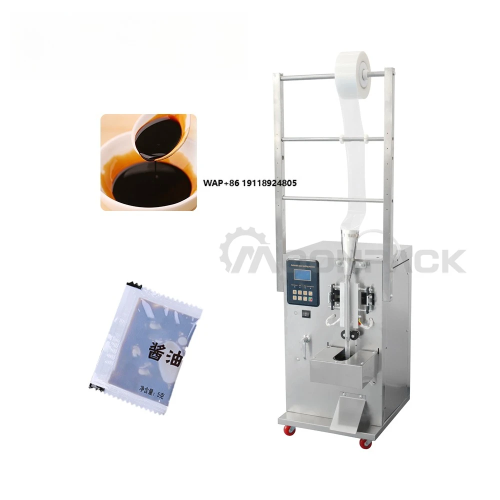 Vertical Automatic Small Milk Sauce Juice Water Liquid Plastic Sachet Bag Pouch Filling Sealing Packaging Machine