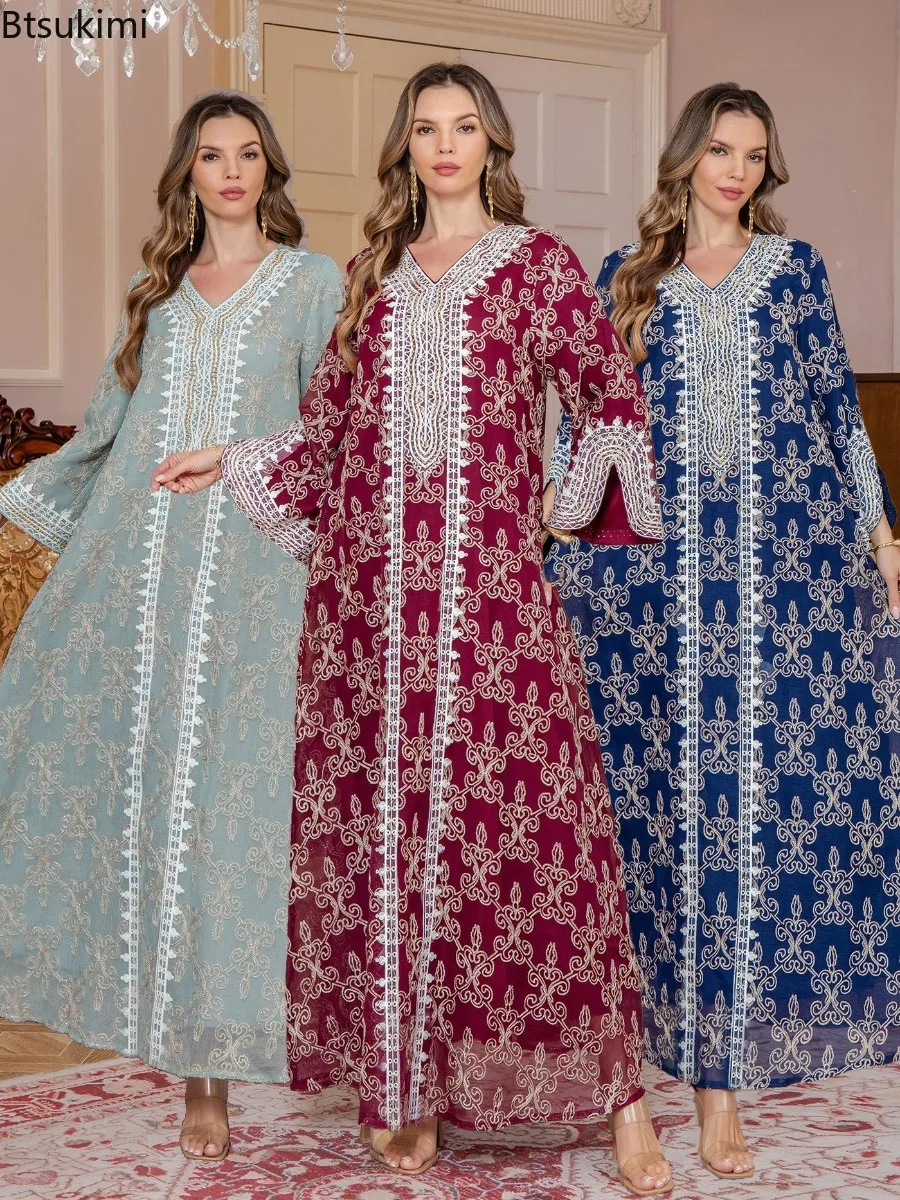 

Женская одежда Ближнего Востока: мусульманские платья, абайи, весенняя мода, вышитые джалабии, марокканские и дубайские кафтаны, платья для Рамадана, вестидос.