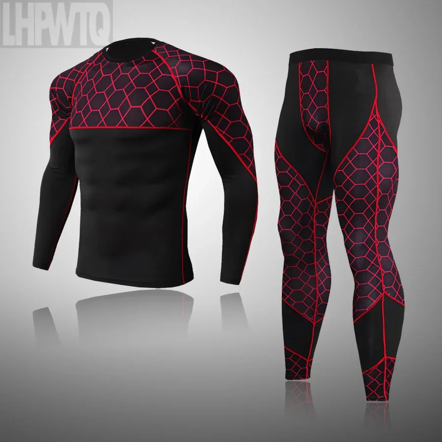 Men's Compression Sports Second Running Thermal Underwear Full Tracksuit Rashgarda Long sleeves Leggings Base layer Fitness