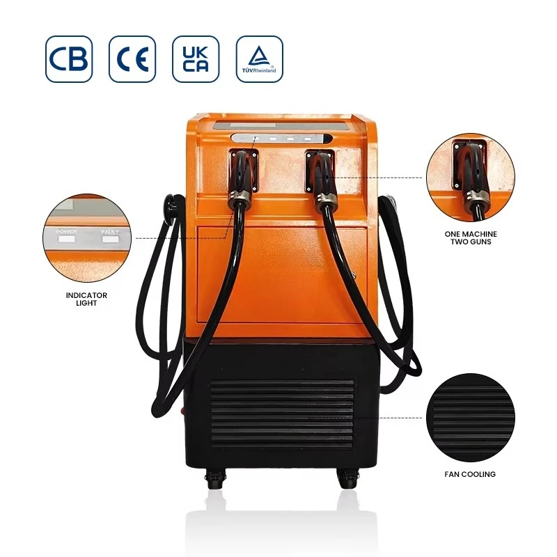 Portable 60KW/80KW Mobile Electric Vehicle Charging Station Fast EV DC Charger Pile RFID Function New IP54/55 for Outdoor Use
