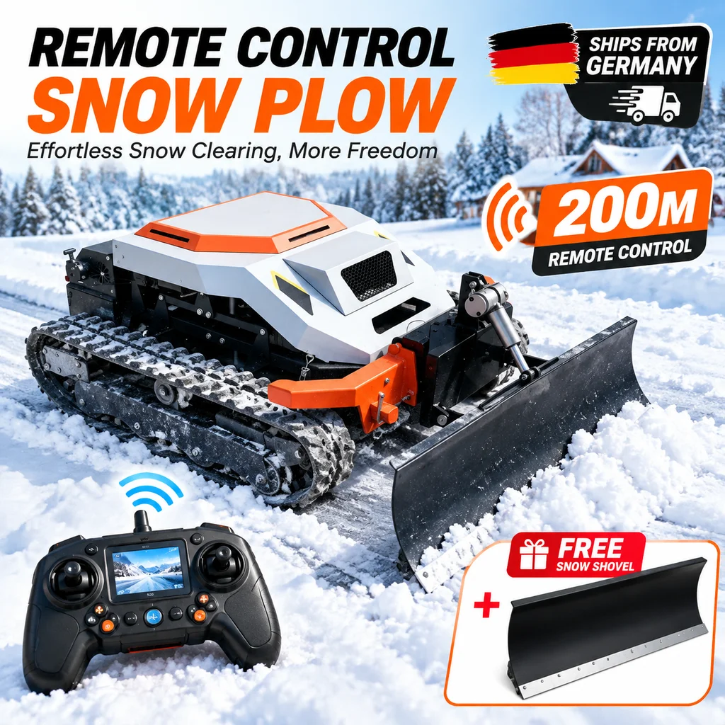 Remote Controlled Crawler Grass Mower Robot Lawn Cutter Free Snow Shovel 7 Days Delivery For Garden Snow Clearing Work