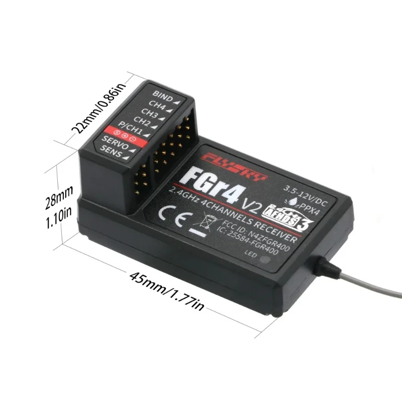 flysky-fs-fgr4-v2-レシーバー-24ghz-4ch-afhds3-レシーバー-flysky-noble-fs-nb4-トランスミッター用