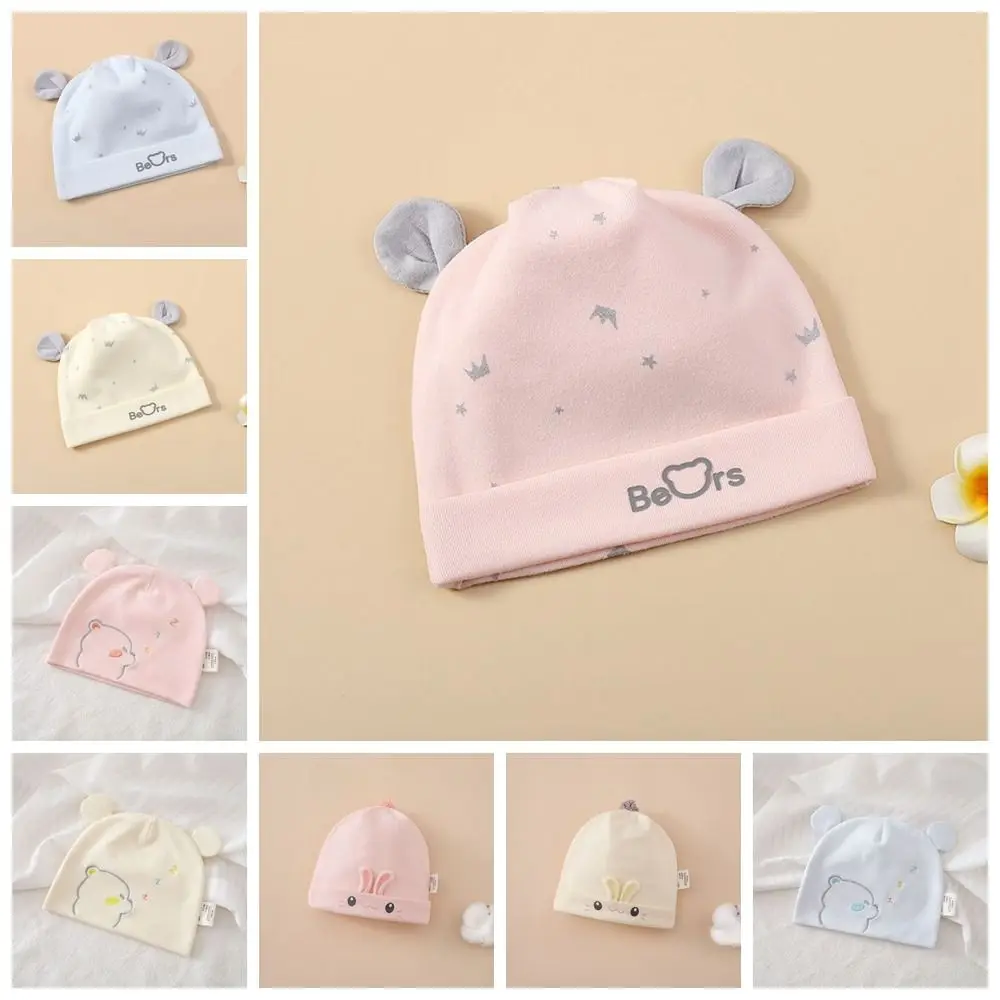 Windproof Print Boneless Muslin Hats 0-3 Months Cotton Newborn Hats Elastic Soft Infants Beanie Cap Protection