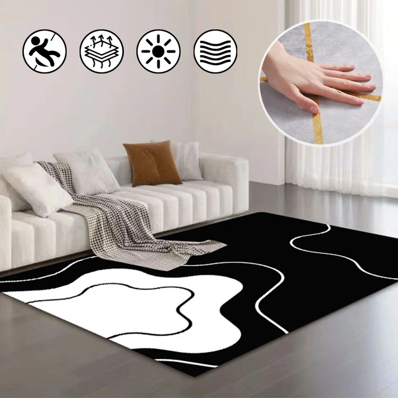 Modern Advanced Simple Design Carpet Fresh Art Non-slip Large Area Rug Bedroom Living Room Lounge Rectangular Decorative Mats