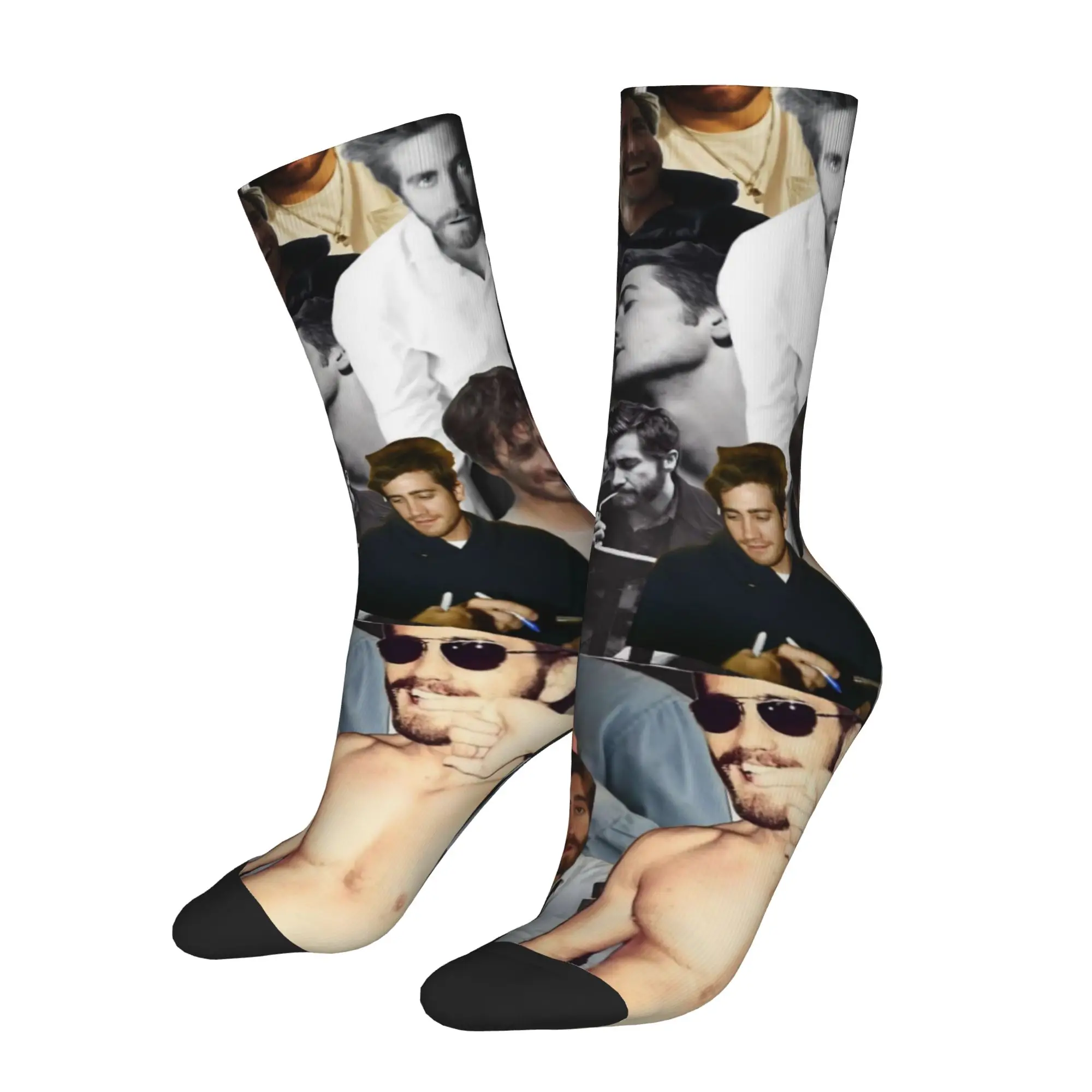 Jake Gyllenhaal Actor Socks Men Women Polyester Casual  Socks Hip Hop Spring Summer Autumn Winter Middle Tube Stockings Gift