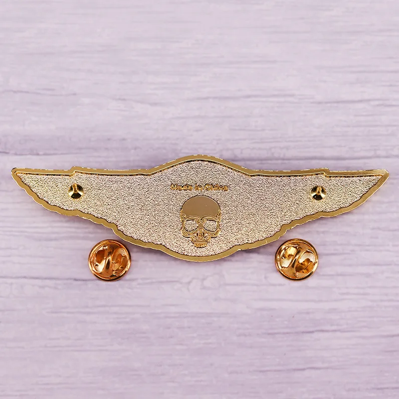 Retro Motorcycle Club Metal Brass Brooch With Wings 120th Anniversary Punk Art Accessories Personality Badge Creativity Pin