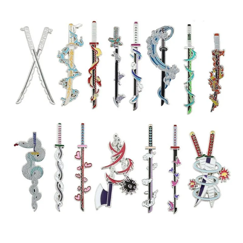 New Demon Slayer Metal Badge Tomioka Giyuu Tokitou Muichirou Brooch Personality Versatile Fun Schoolbag Pencil Case Ornament