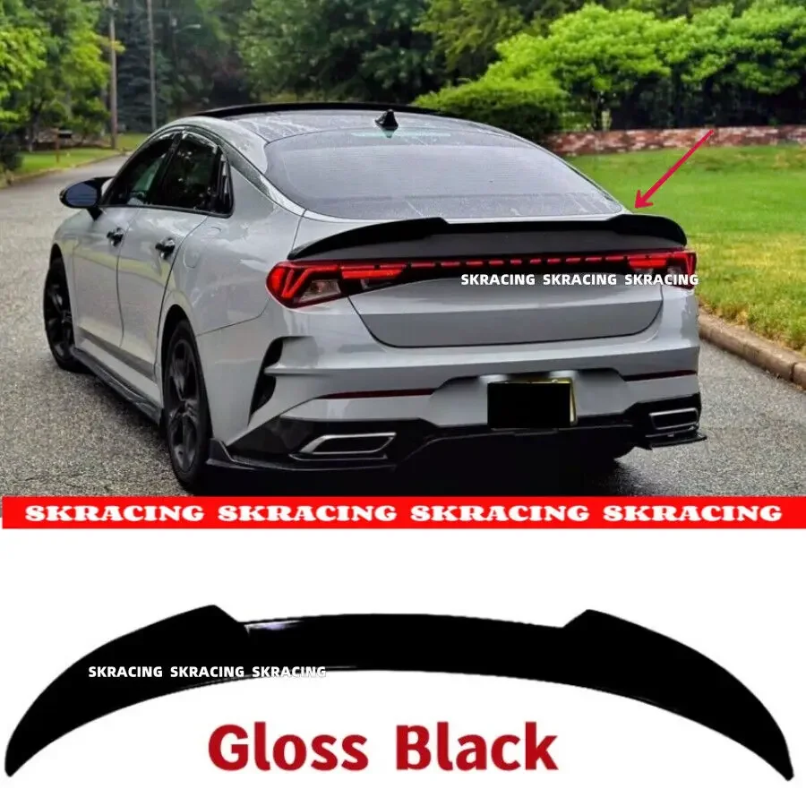 Car Accessories Gloss black Rear Tail Trunk Spoiler Wing Lip Trim For kia K5 Optima GT 2021-2022