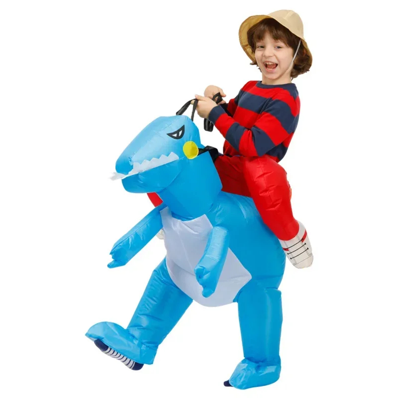 Kids Child Dinosaur Inflatable Costume Anime Mascot Dress Suit Halloween Purim Christmas Party Cosplay Costumes for Boys Girls