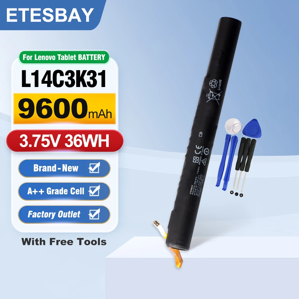 

ETESBAY L14C3K31 Laptop Battery For Lenovo Yoga Tablet 2 1050L 1050F 2-1050F 2-1051F 2-1050L 2-1050LC 2-1051L 36WH/9600mAh