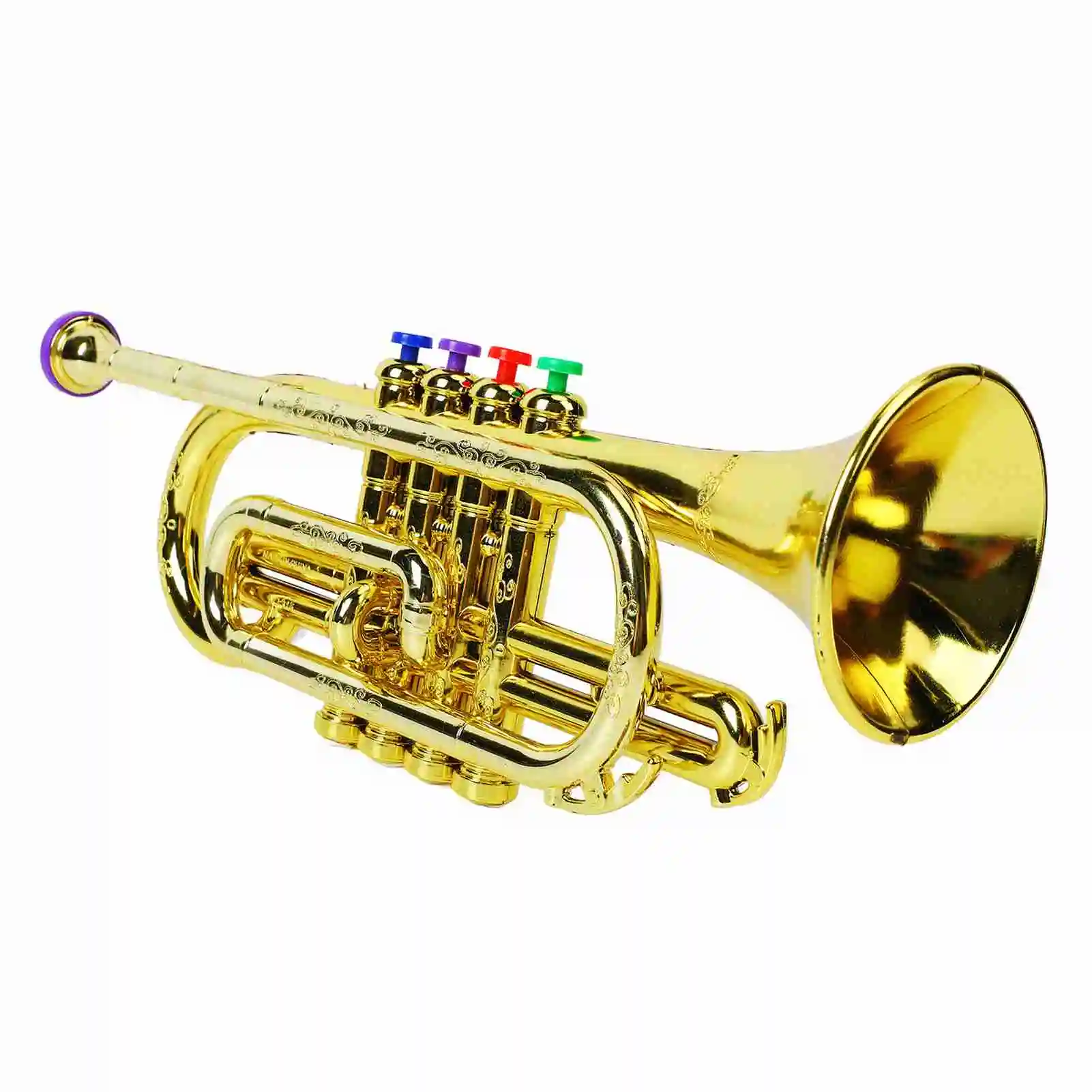 Kid Trumpet Toy with 4 Colored Keys Interesting Educational Musical Children Trumpet Toy