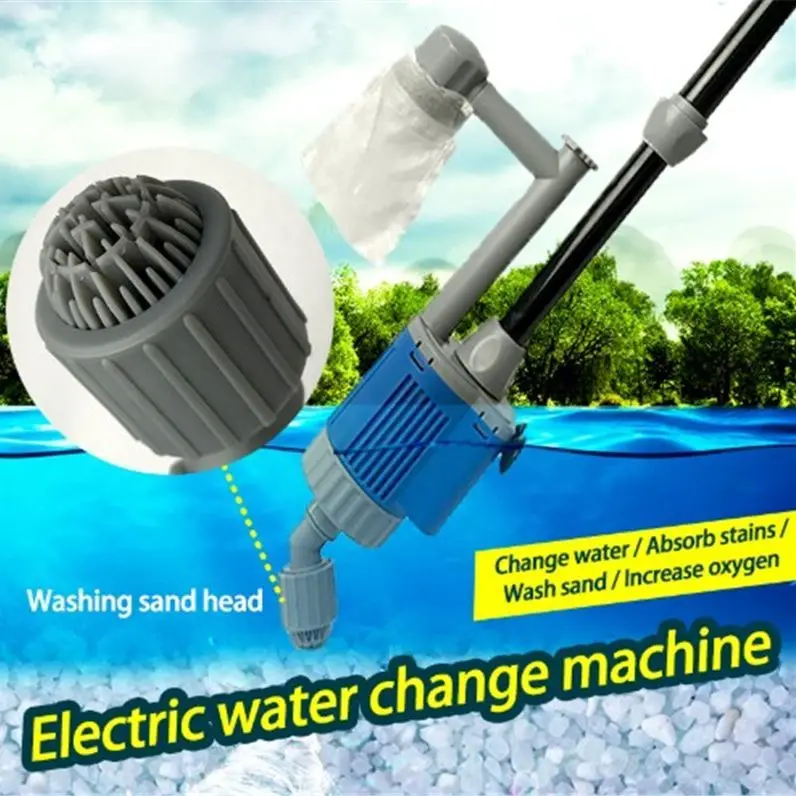 Electric Aquarium Water Change Pump Cleaning Tools Water Changer Gravel Cleaner Siphon for Fish Tank Water Filter Pump