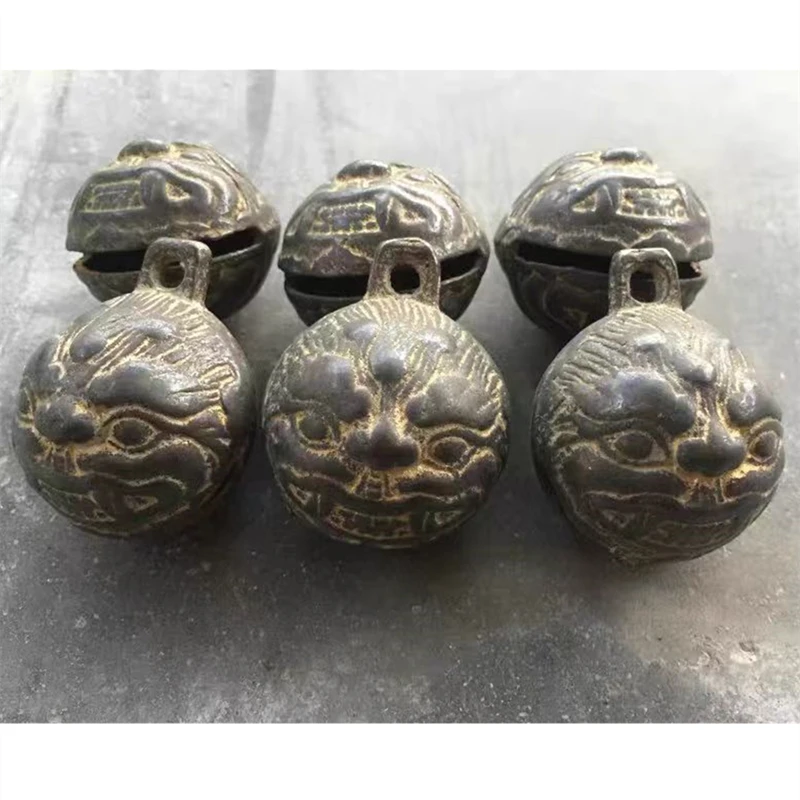 Qing Dynasty tiger head copper bell / horse bell, antique collection,1pc