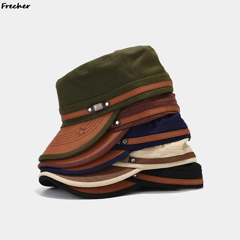 Fashion Sailor Hat Military Captain Hats Women Men Leisure Casquette Visors Flat Top Berets Cap British Caps Sunshade Gorra