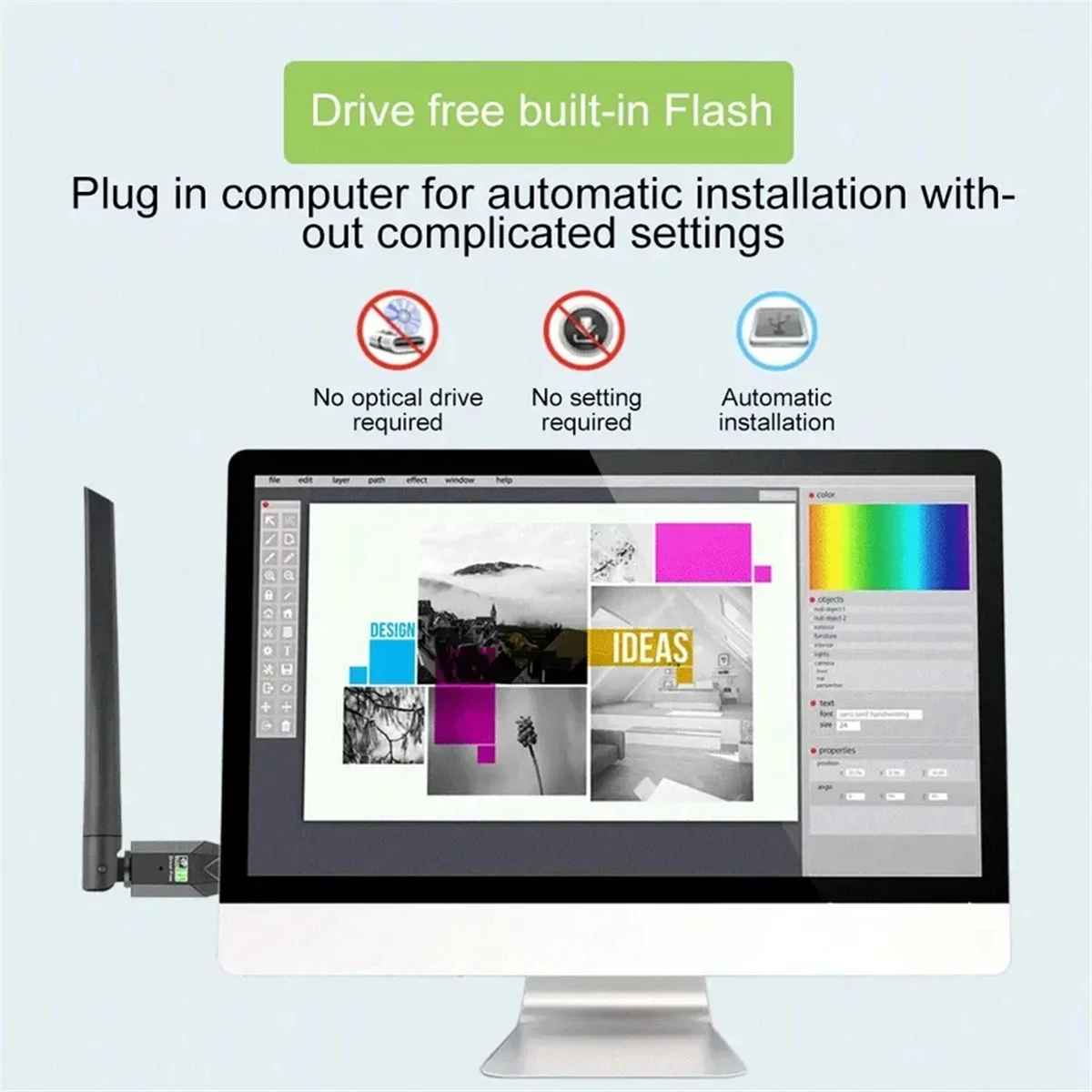 600Mbps USB WiFi Bluetooth 5.0 Adapter 2.4G 5GHz Wi-Fi Antenna Dual Band 802.11ac Mini Wireless Network Card Receiver
