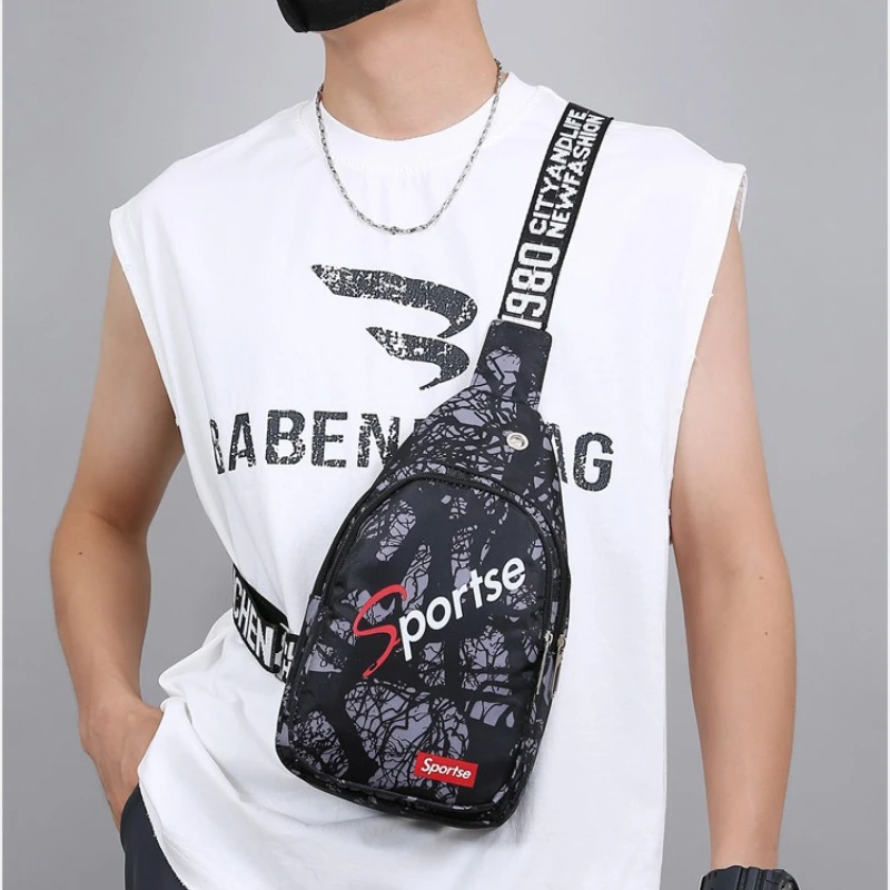 

Chest Bag Men's Summer Printing Crossbody Bag Casual Women's Backpack Waterproof Nylon Shoulder Bag