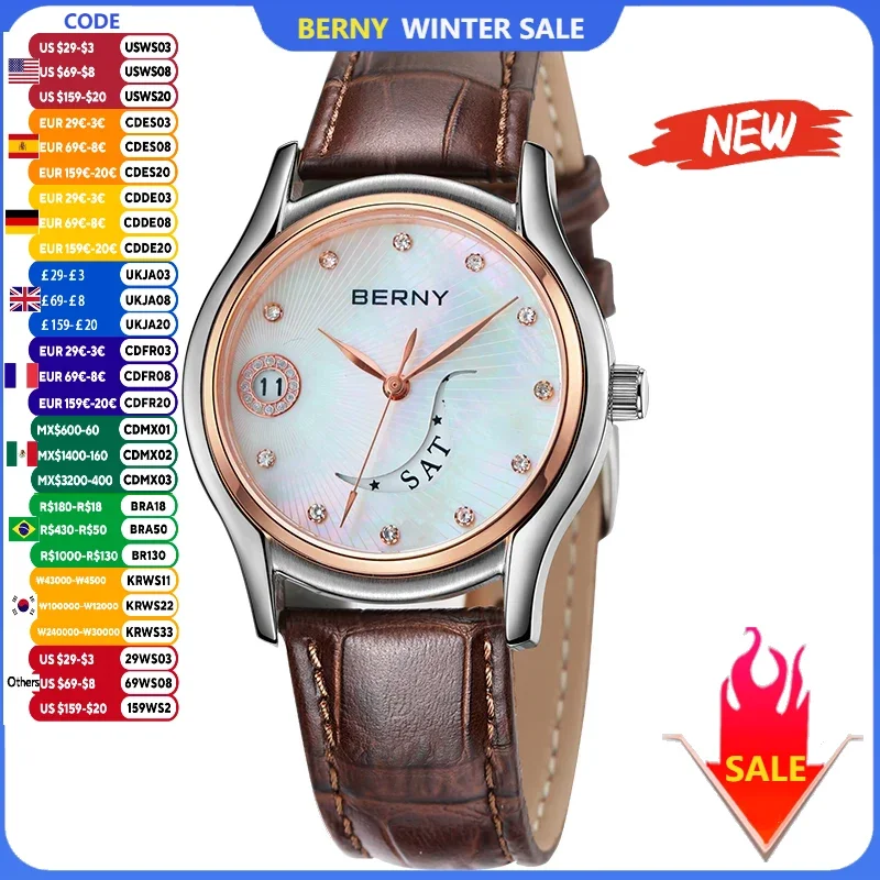 Luxury Elegant Women Watches Quartz Waterproof Wristwatches Calendar Clock Vintage Brown Leather   Ladies Wristwatches