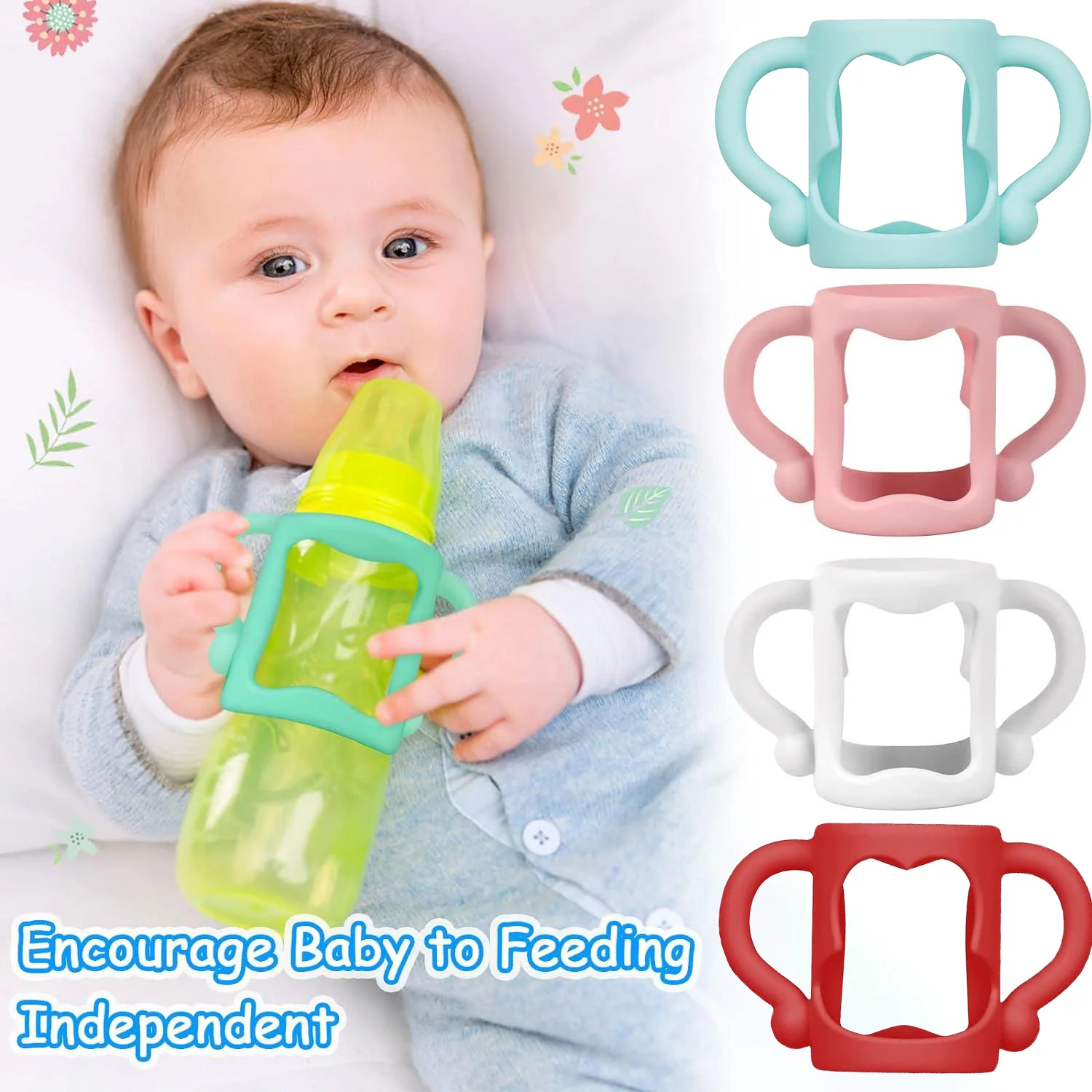 

﻿ 1/3 шт. съемная силиконовая ручка для бутылочек, нескользящая удобная ручка для захвата, разноцветные ручки для детских бутылочек, которые можно вместить большинство бутылочек