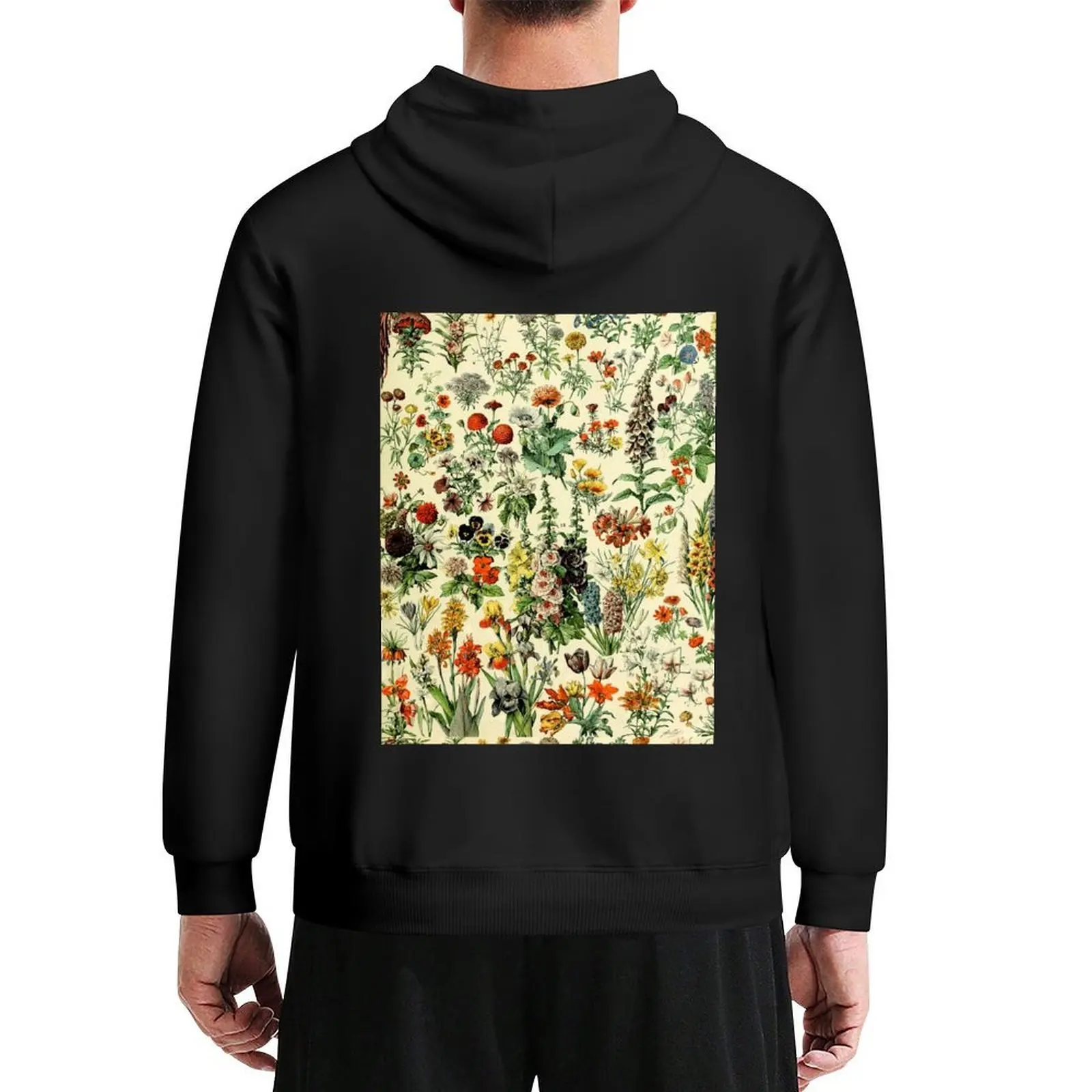

COLORFUL GARDEN FLOWERS Vintage Botanical Drawings Hoodie autumn clothes fashion men clothes for men men hoodie