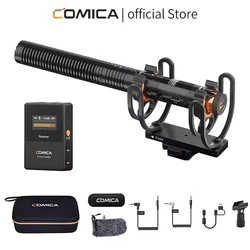 COMICA VM30 2.4G Super Cardioid Condenser Wireless Microphone Shotgun Mic With Gain Control for Camera, Smartphone, Computer
