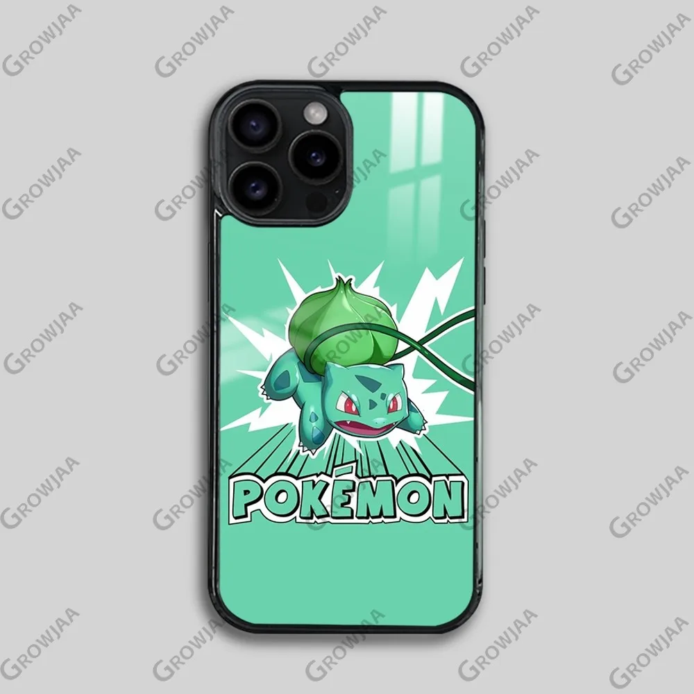 Anime Pokemon Bulbasaur Magsafe Handyhülle für iPhone 15 14 13 12 11 Pro Max Plus Mini Celulares Spiegel Wireless Magnetic Cover