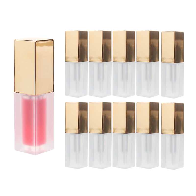 

10/30/50pcs 6ml Plastic Empty Frosted Clear Lip Gloss Containers Lip Balm Tube Refill Lip Tube with Gold Cap For DIY Lipstick