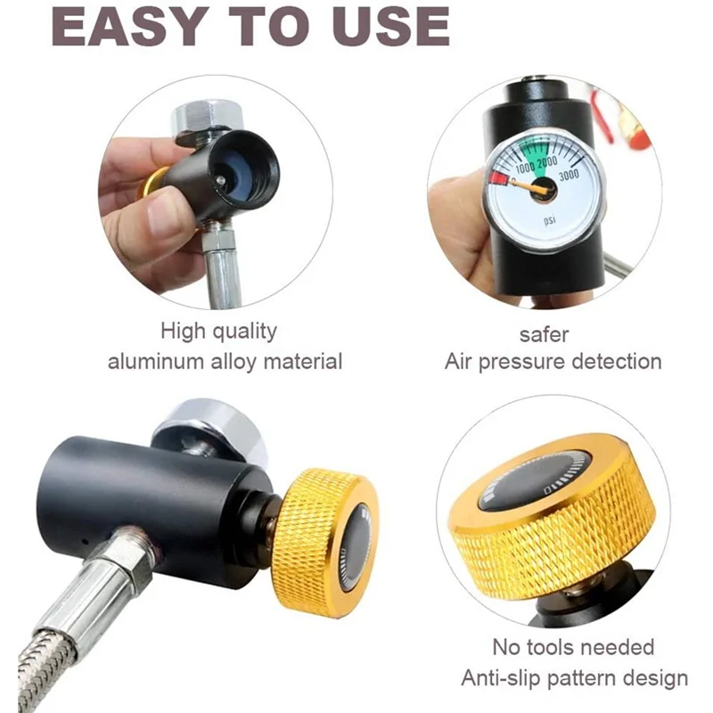 Manguera adaptadora de recarga de cilindro de CO2 G1/2, Kit de conector de estación de recarga de CO2 para máquina de llenado de refrescos para tanque Sodastream